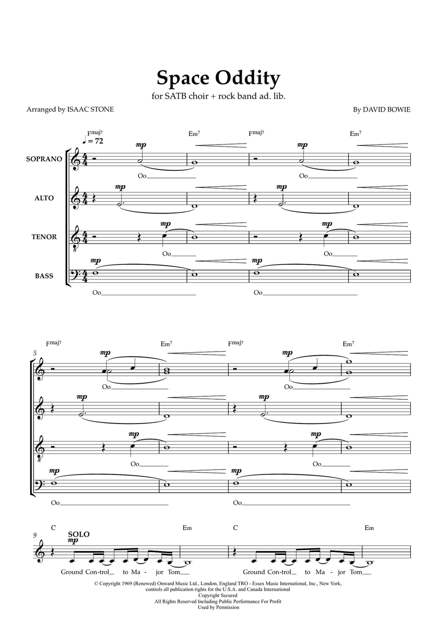 Space Oddity Space Oddity Divisi scores gallery preview page 1