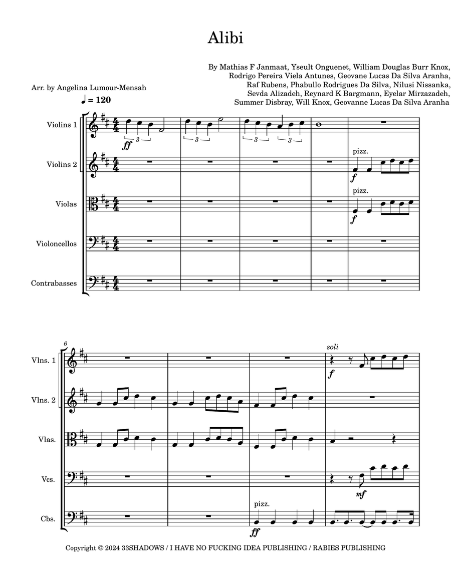 Alibi Alibi Chamber Music scores gallery preview page 1