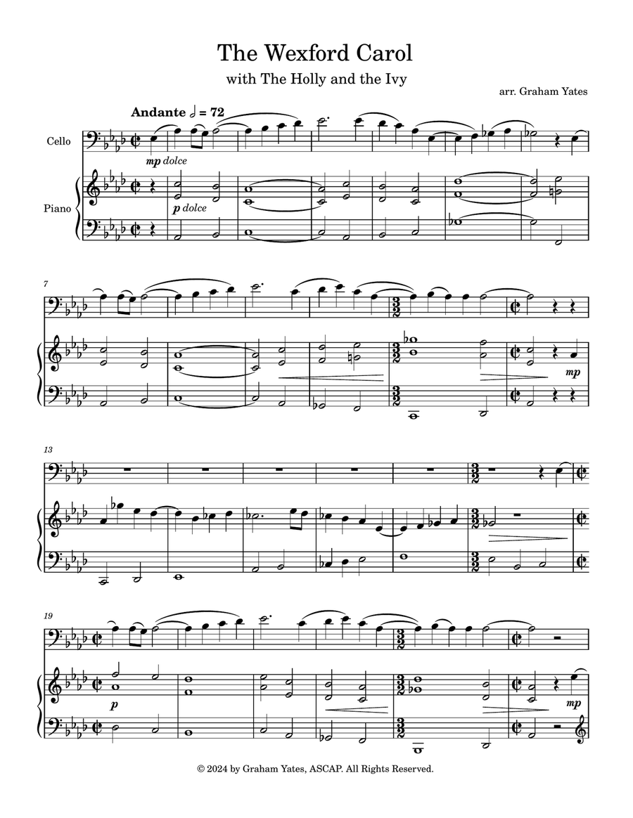 The Wexford Carol, with The Holly and the Ivy Chamber Music scores gallery preview page 1