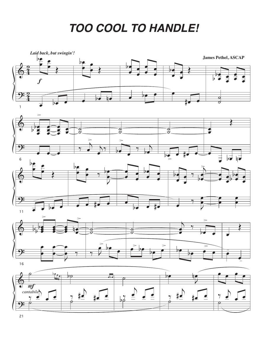 Too Cool To Handle Too Cool To Handle Piano Solo scores gallery preview page 1