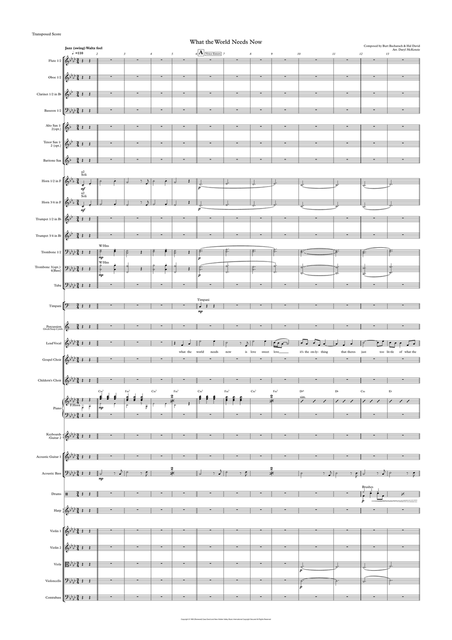 What The World Needs Now Is Love Full Orchestra scores gallery preview page 1