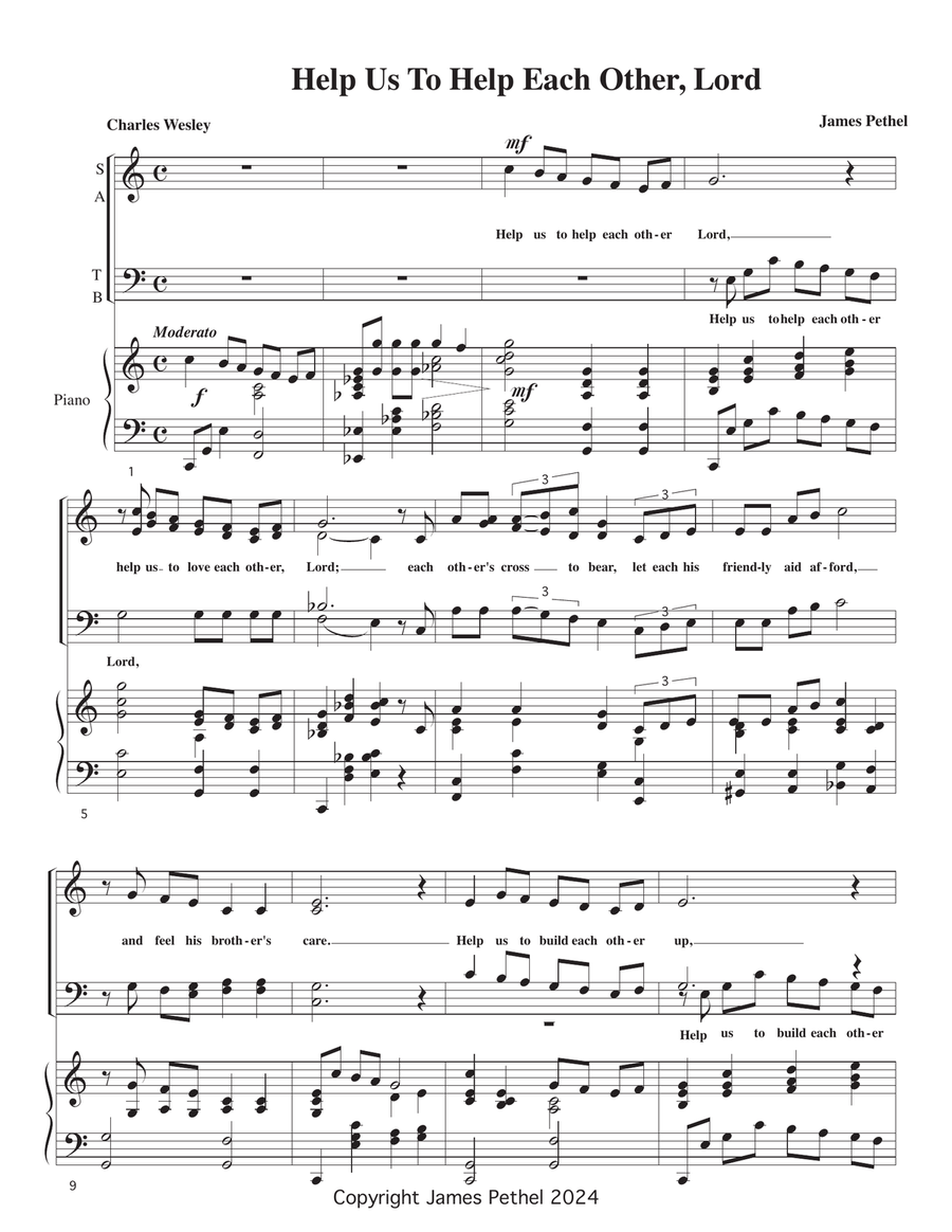 Help Us To Help Each Other 4-Part scores gallery preview page 1