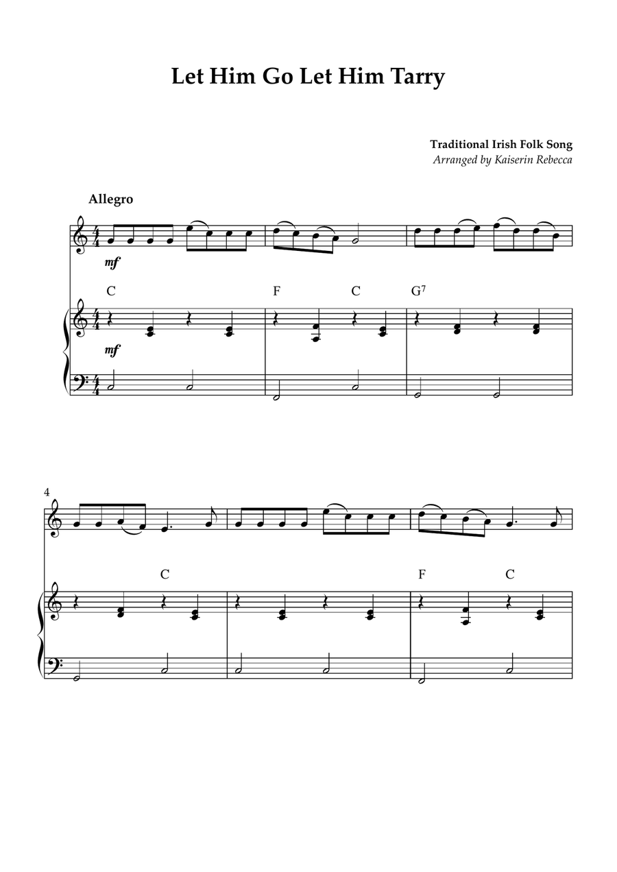 Let Him Go Let Him Tarry Let Him Go Let Him Tarry Piano scores gallery preview page 1