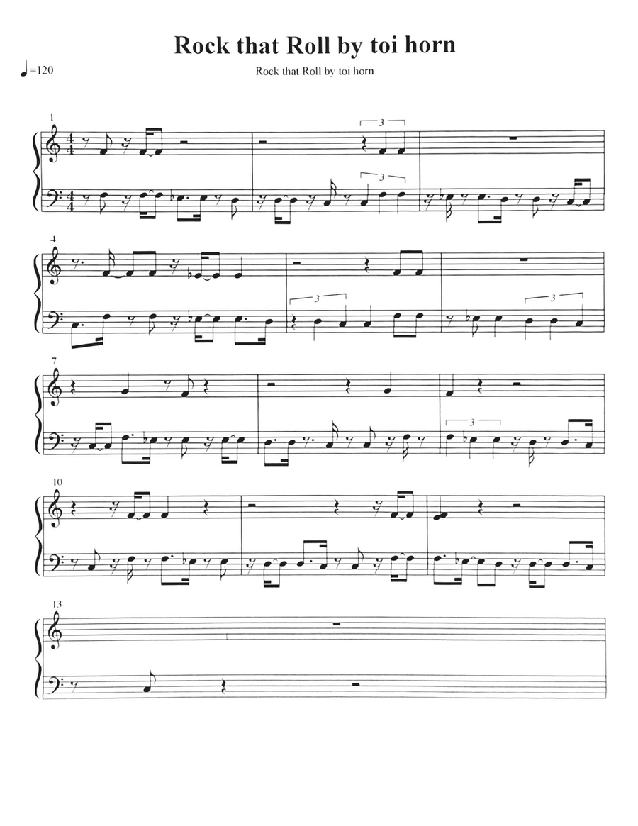 Rock That Roll Rock That Roll Piano Solo scores gallery preview page 1