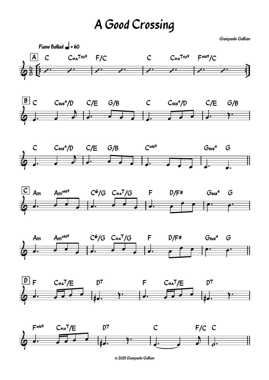A Good Crossing A Good Crossing Piano scores gallery preview page 1