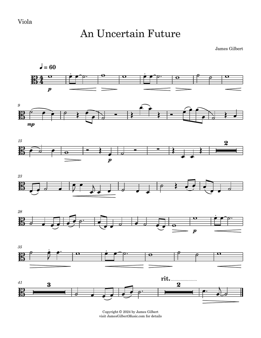 An Uncertain Future An Uncertain Future String Quartet scores gallery preview page 1
