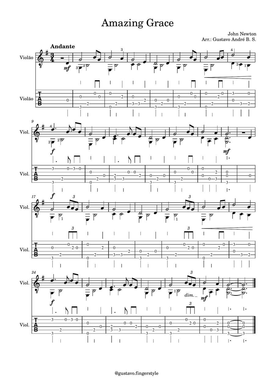 Amazing Grace Amazing Grace Acoustic Guitar scores gallery preview page 1