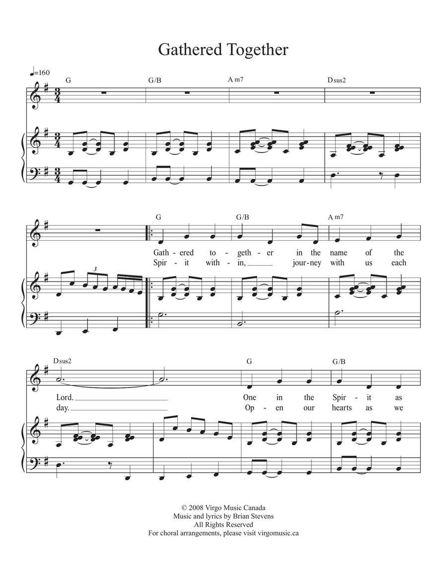 Gathered Together Gathered Together Piano, Vocal scores gallery preview page 1