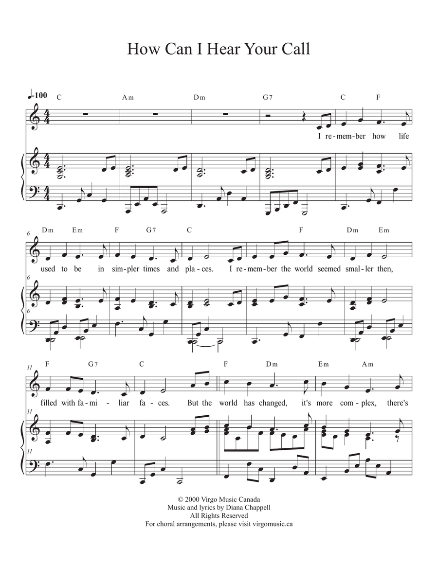 How Can I Hear Your Call How Can I Hear Your Call Piano, Vocal scores gallery preview page 1