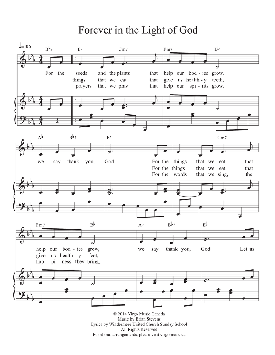 Forever in the Light of God Piano, Vocal scores gallery preview page 1
