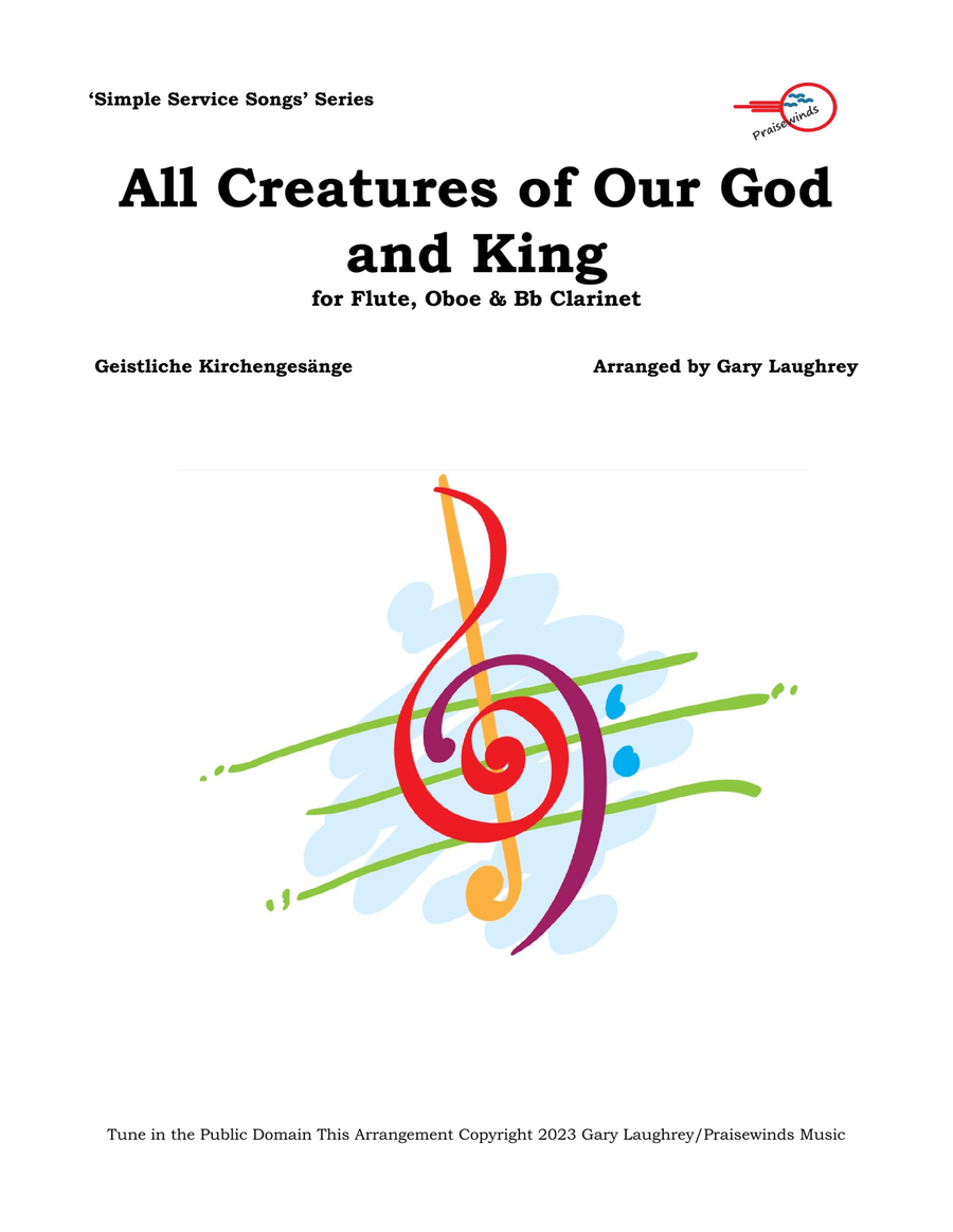 All Creatures of Our God and King Woodwind Trio scores gallery preview page 1