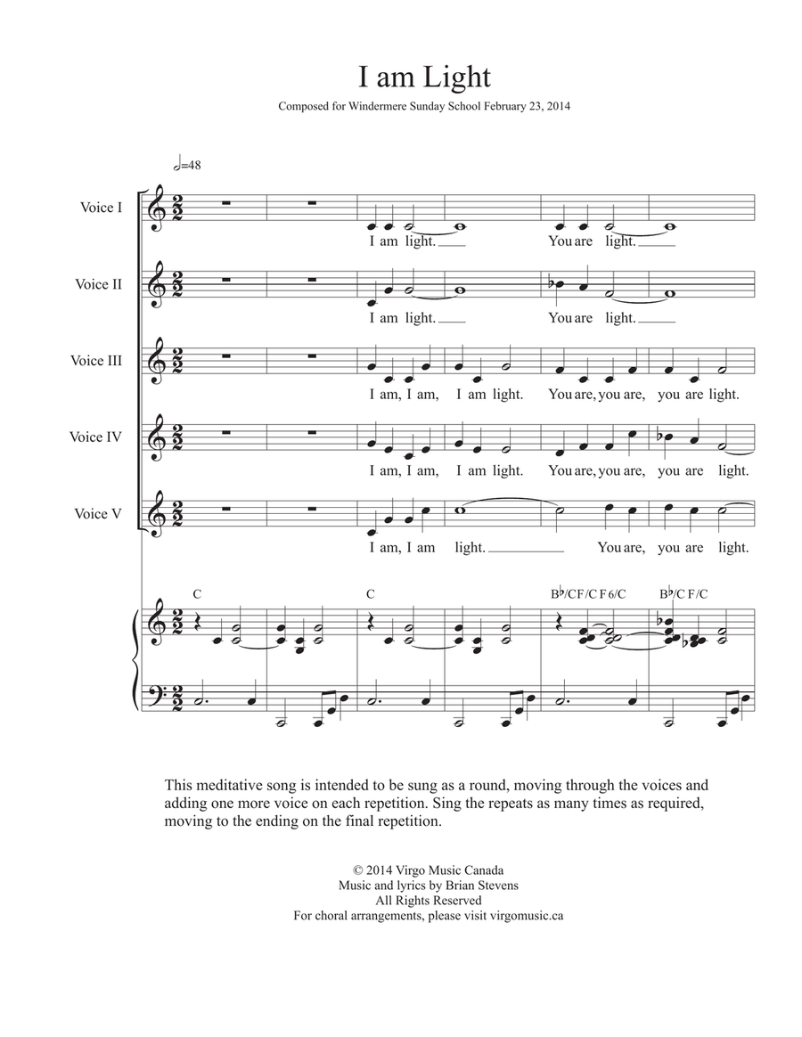 I Am Light I Am Light Piano, Vocal scores gallery preview page 1