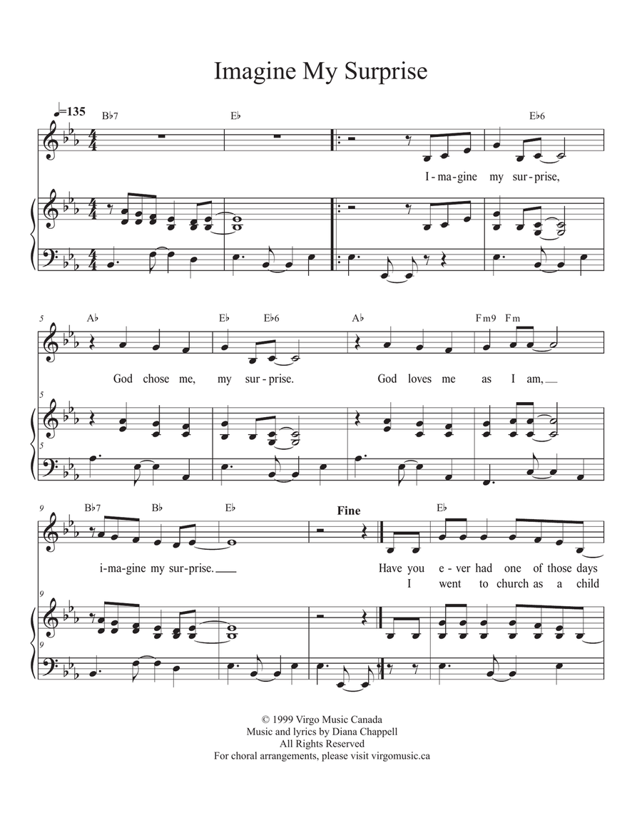 Imagine My Surprise Imagine My Surprise Piano, Vocal scores gallery preview page 1