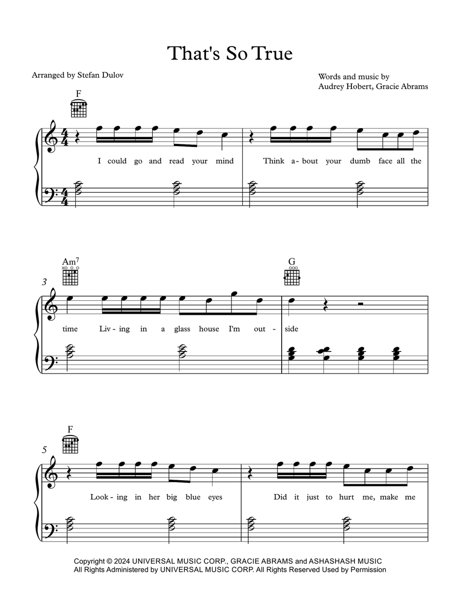 That's So True Piano, Vocal scores gallery preview page 1