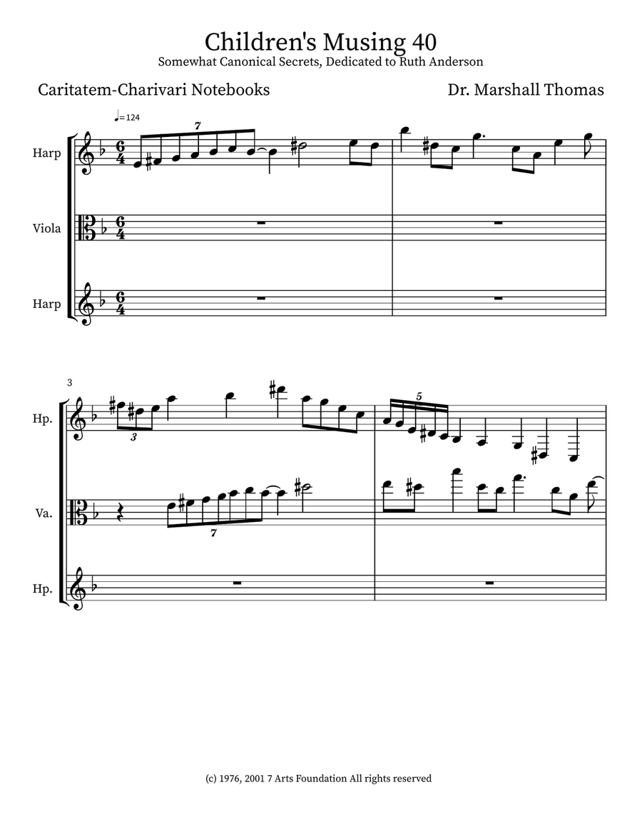 Children's Musing 40 Children's Musing 40 Small Ensemble scores gallery preview page 1