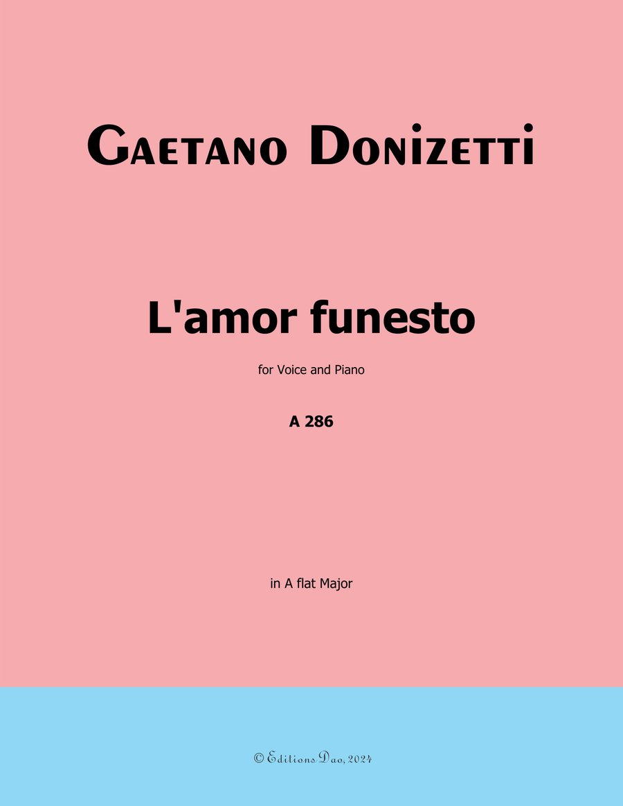 L'amor funesto, by Donizetti, in A flat Major Piano, Vocal scores gallery preview page 1