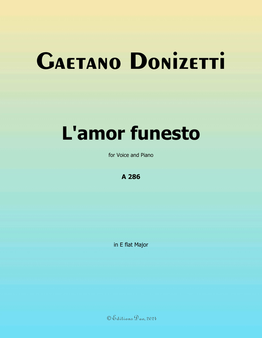 L'amor funesto, by Donizetti, in E flat Major Piano, Vocal scores gallery preview page 1