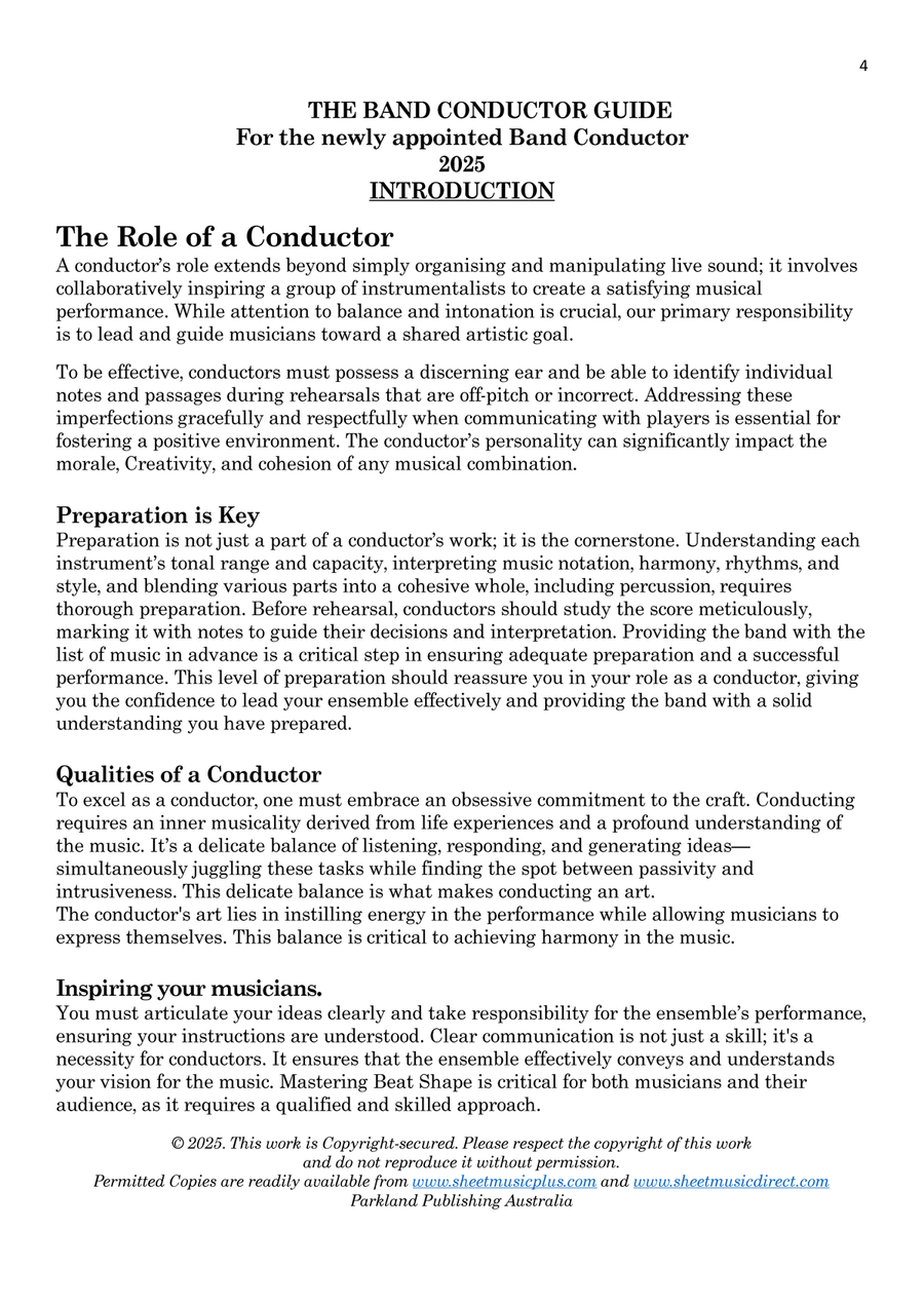 THE CONDUCTOR'S HANDBOOK Brass Band scores gallery preview page 4