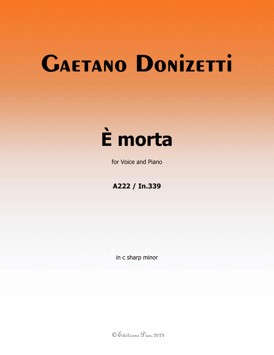 È morta, by Donizetti, in c sharp minor Piano, Vocal scores gallery preview page 1
