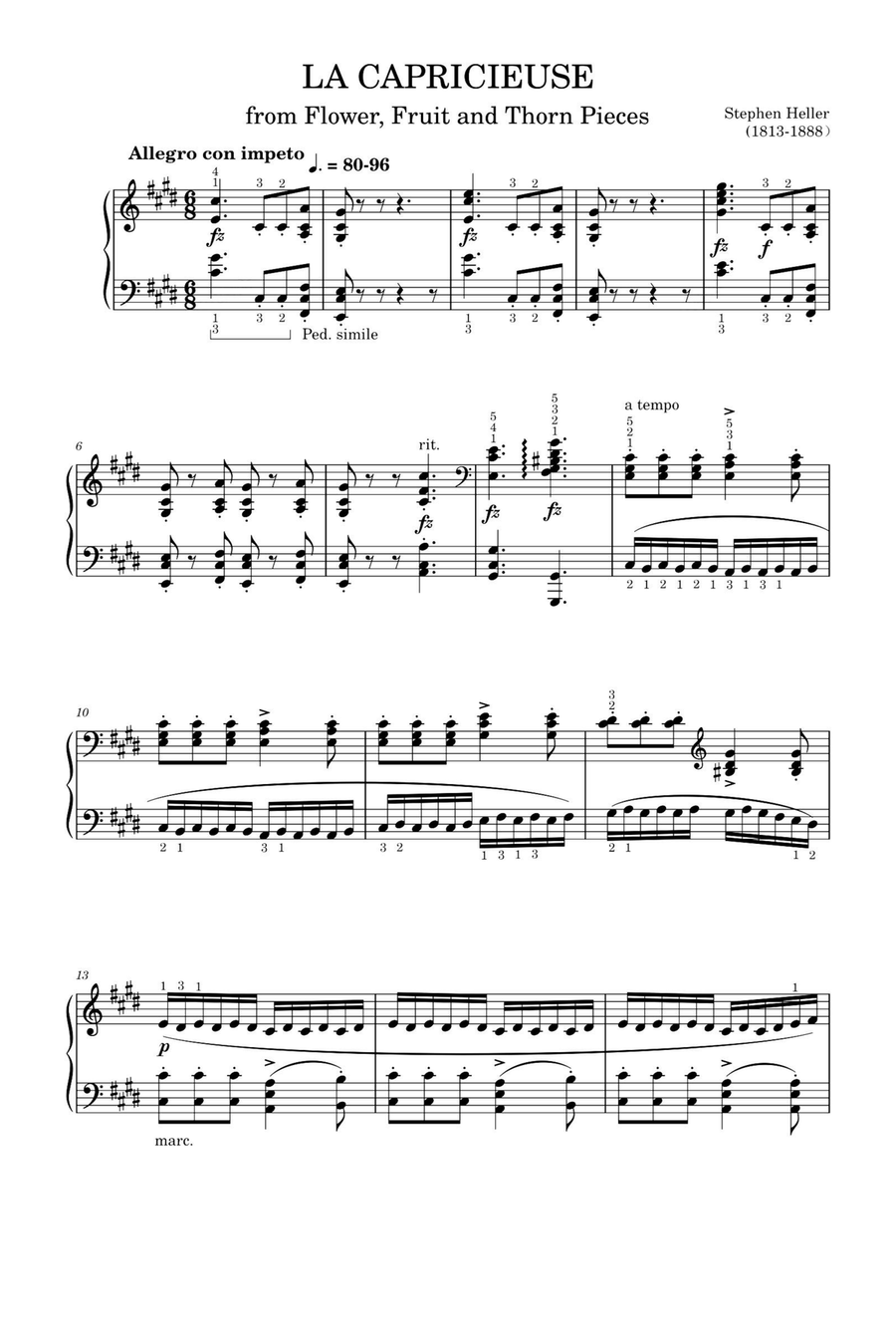 La Capricieuse - Stephen Heller Piano Solo scores gallery preview page 1
