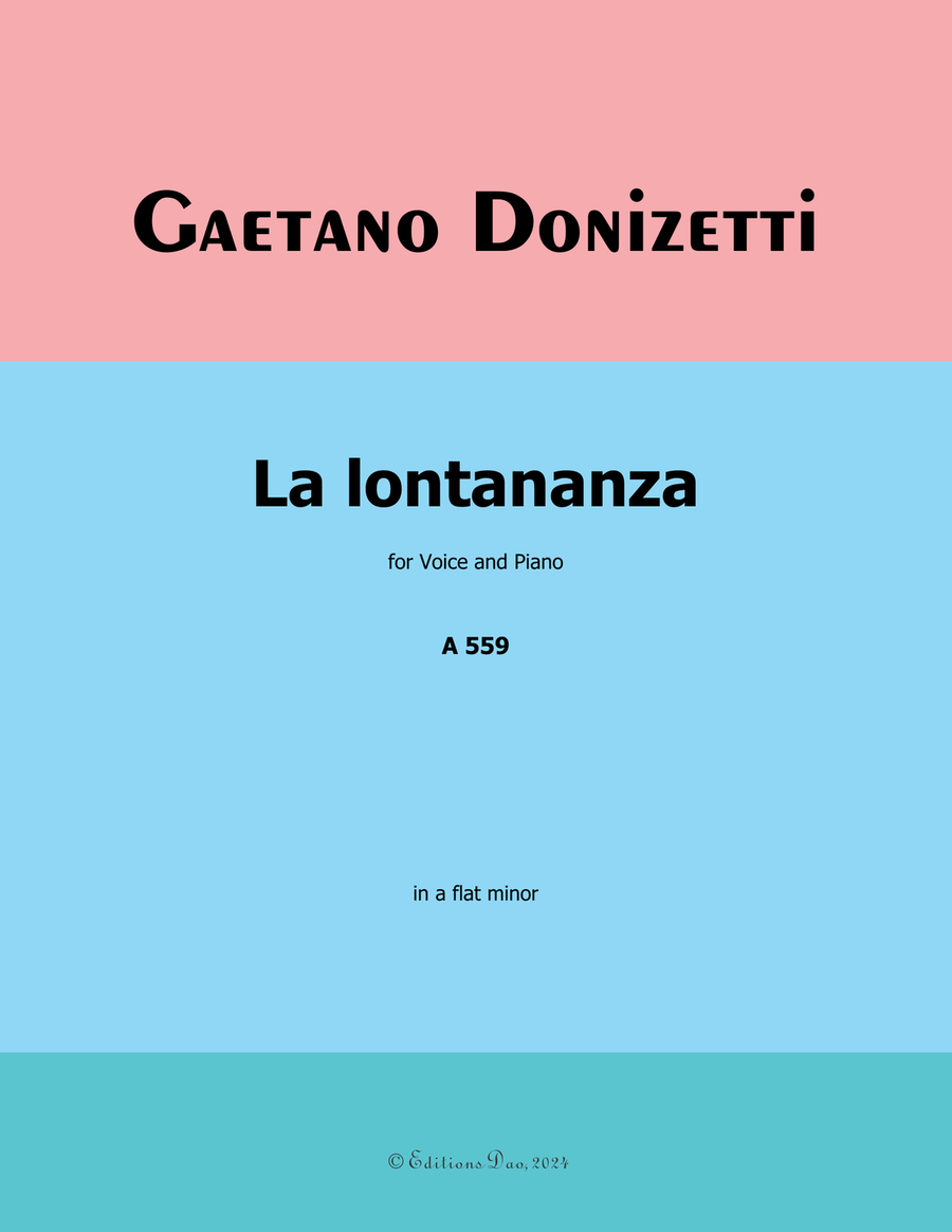 La lontananza, by Donizetti, A 559, in a flat minor Piano, Vocal scores gallery preview page 1