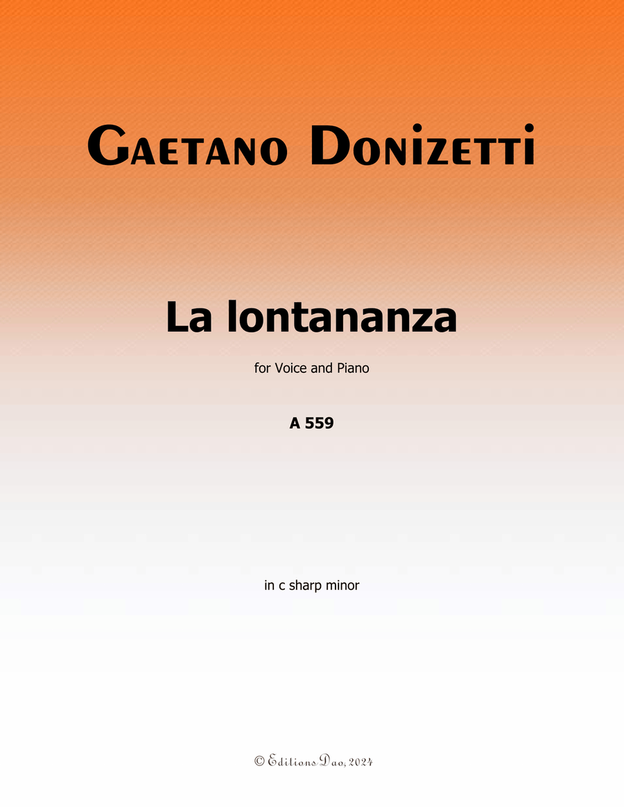 La lontananza, by Donizetti, A 559, in c sharp minor Piano, Vocal scores gallery preview page 1