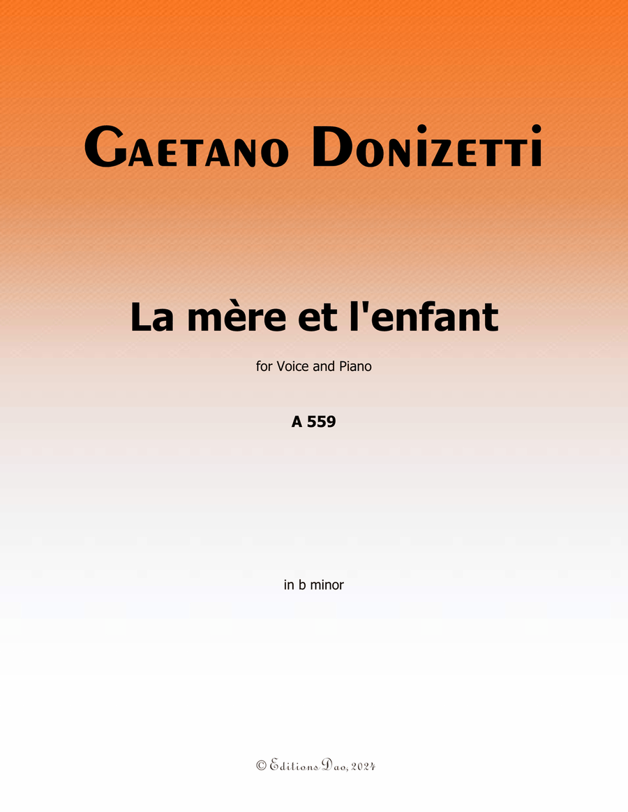La mère et l'enfant, by Donizetti, in b minor Piano, Vocal scores gallery preview page 1