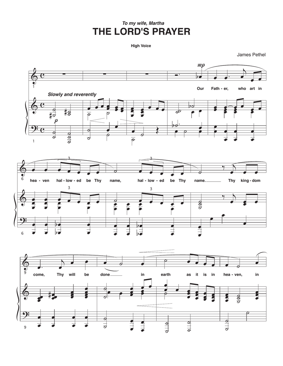 The Lords Prayer (for high voice) High Voice scores gallery preview page 1