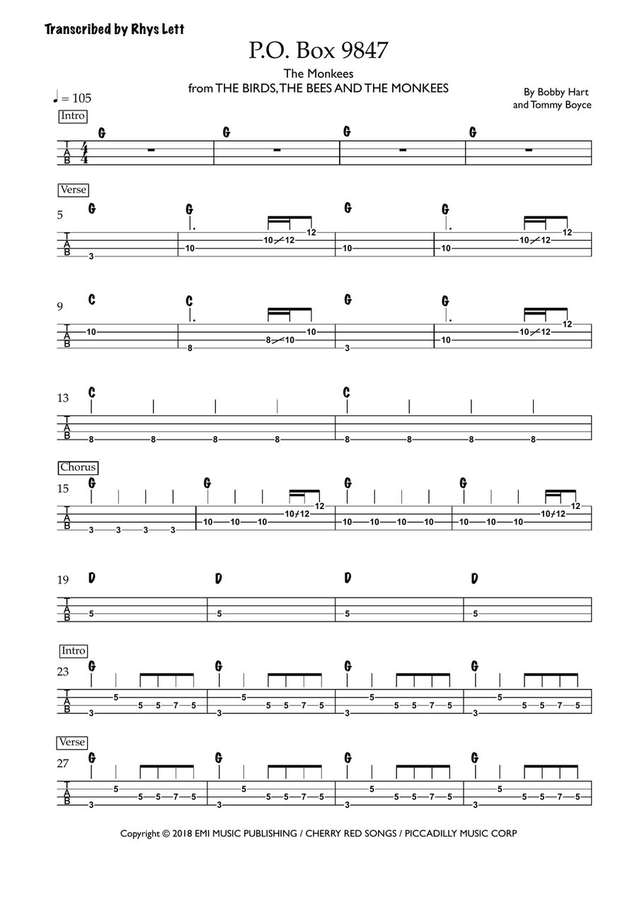 P.o. Box 9847 P.o. Box 9847 Acoustic Guitar scores gallery preview page 1