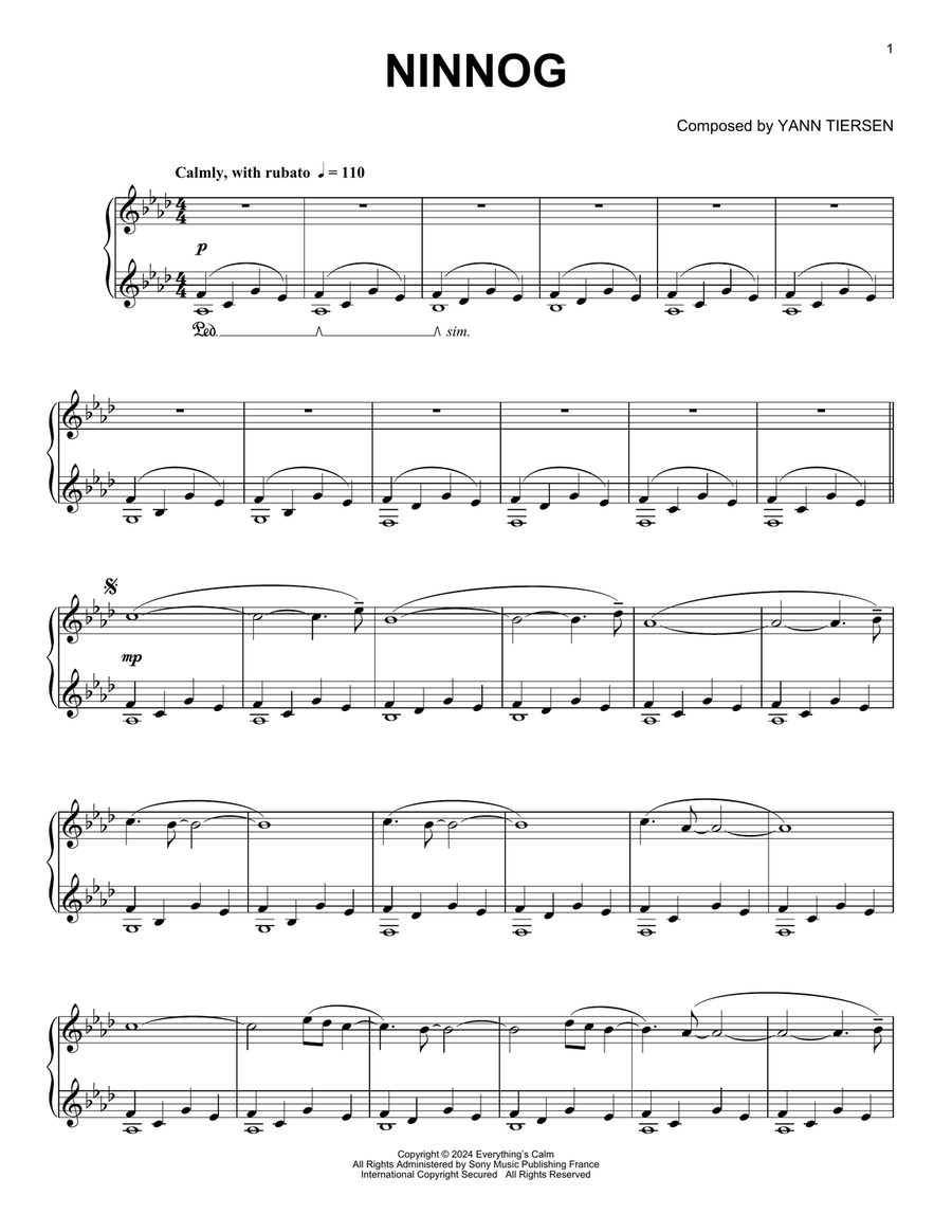 Ninnog Ninnog Piano Solo scores gallery preview page 1
