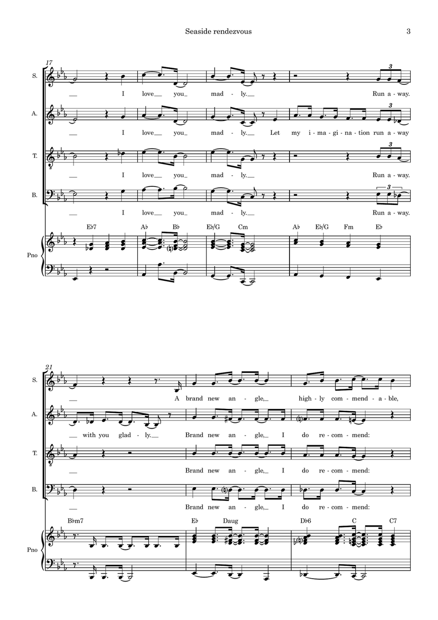 Seaside Rendezvous (arr. Tim Allen) - Full Score by Queen SSAATB - Digital Sheet Music page 3