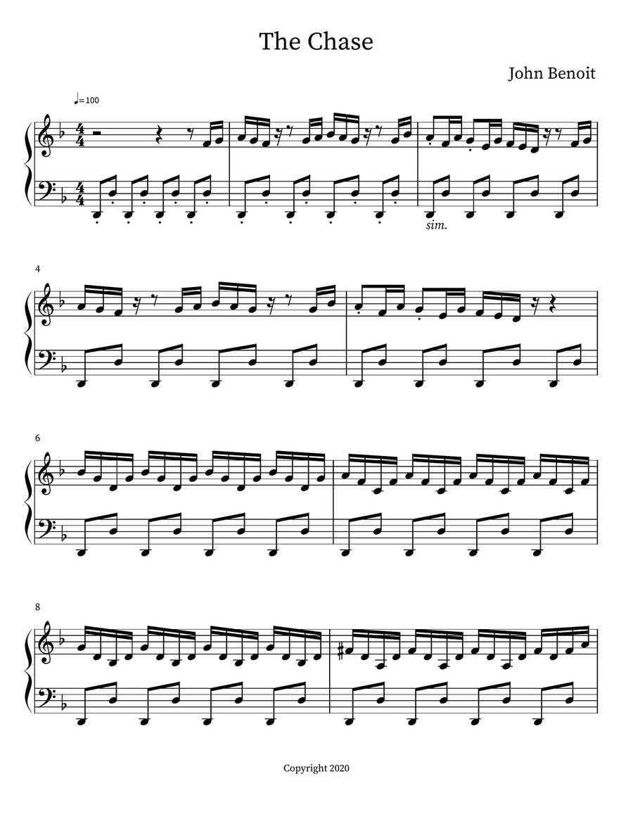 The Chase The Chase Piano Solo scores gallery preview page 1