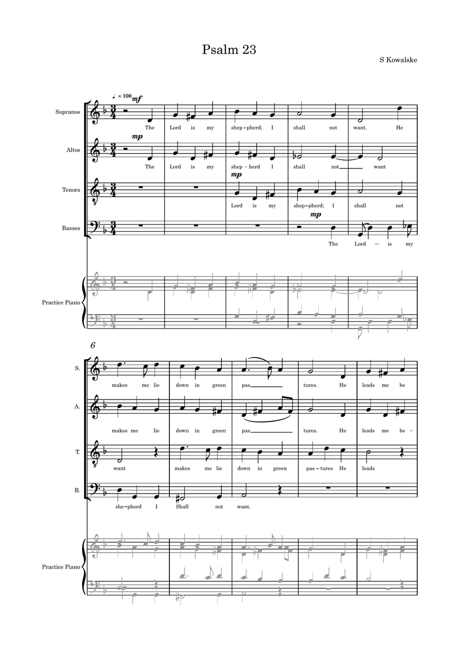 Psalm 23 Psalm 23 4-Part scores gallery preview page 1