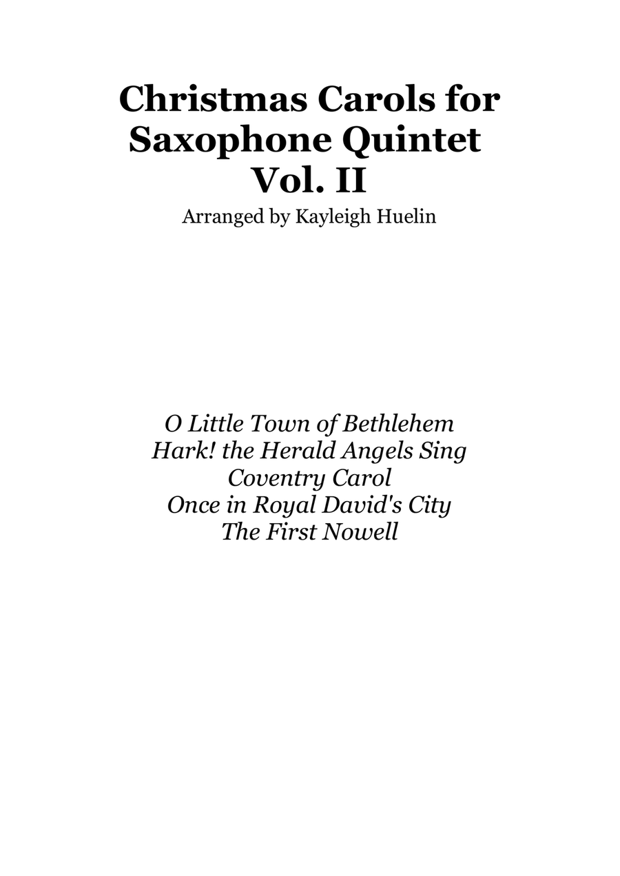 Christmas Carol Selection vol. 2 for SATTB/AATTB saxophone quintet Saxophone Quintet scores gallery preview page 1