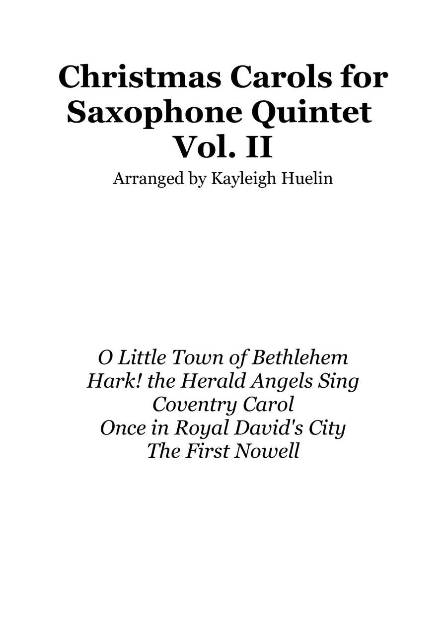 Christmas Carol Selection vol. 2 for SAATB saxophone quintet Saxophone Quintet scores gallery preview page 1