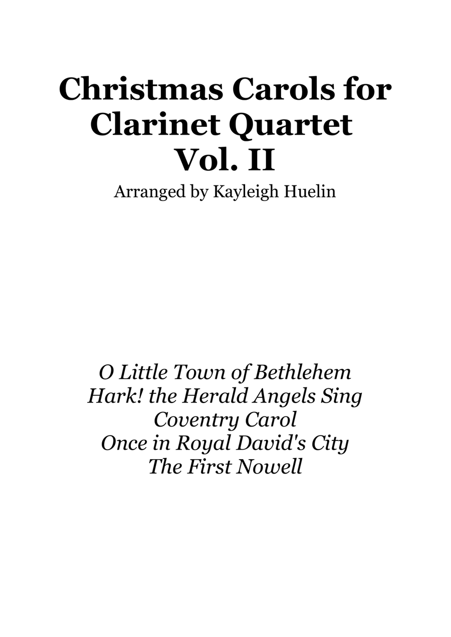 Christmas Carol Selection vol. 2 for clarinet quartet Clarinet Quartet scores gallery preview page 1