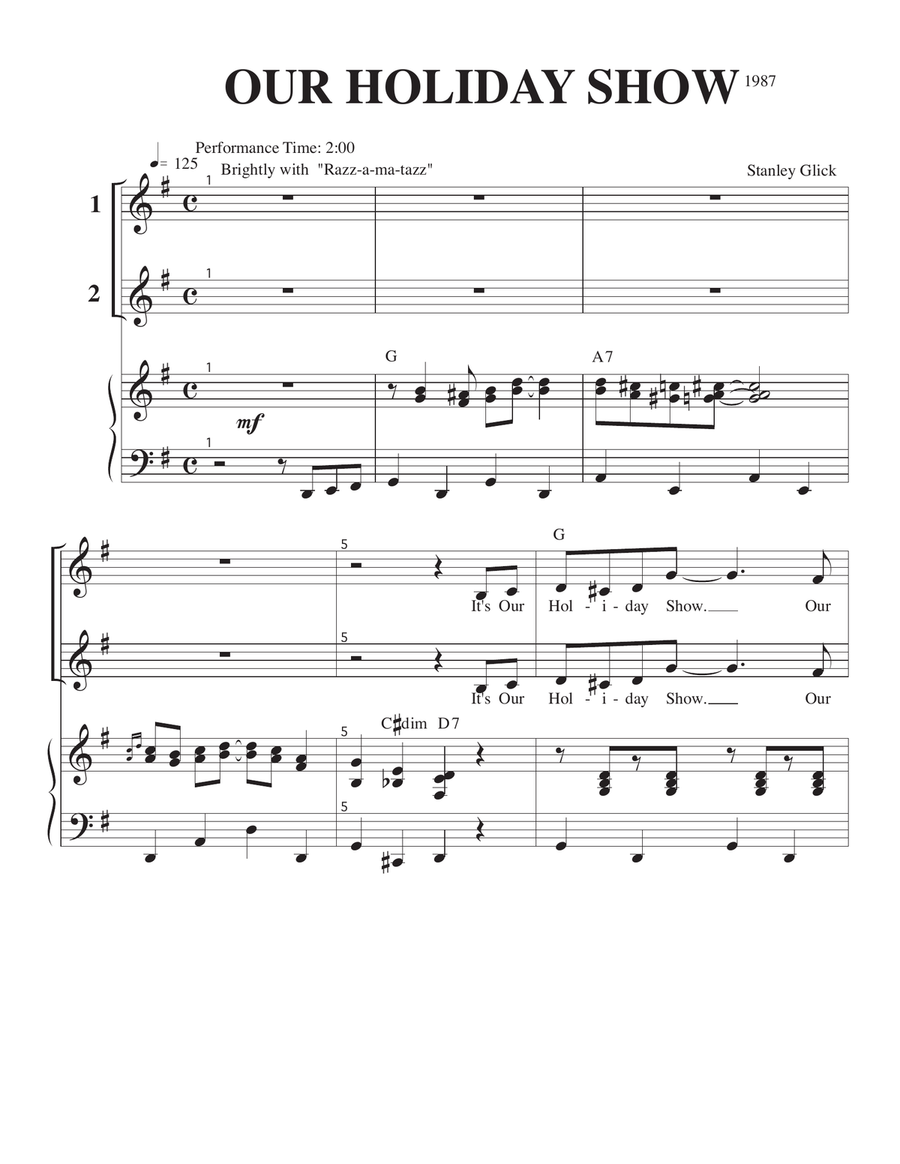 Our Holiday Show Our Holiday Show 2-Part scores gallery preview page 1