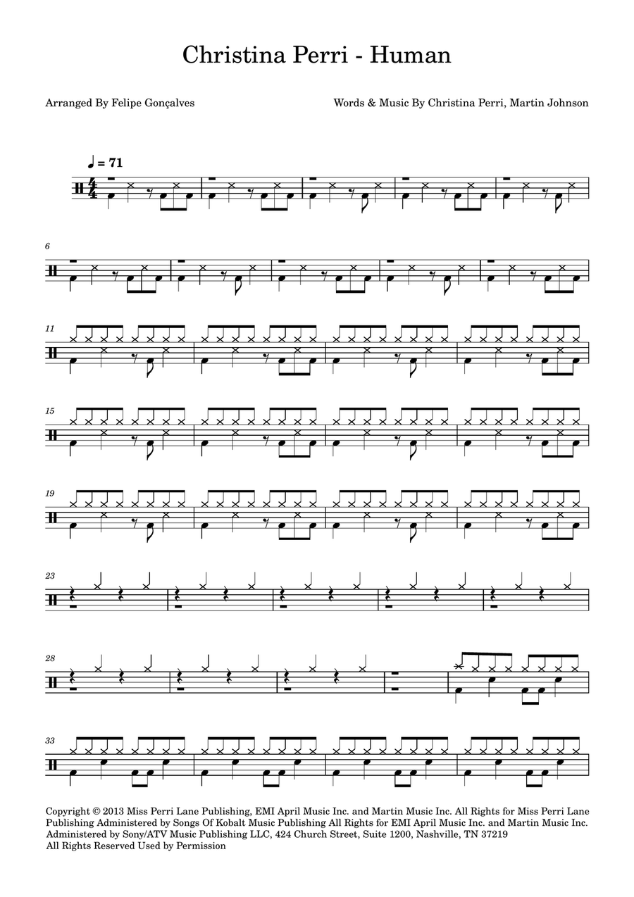 Human Human Drum Set scores gallery preview page 1