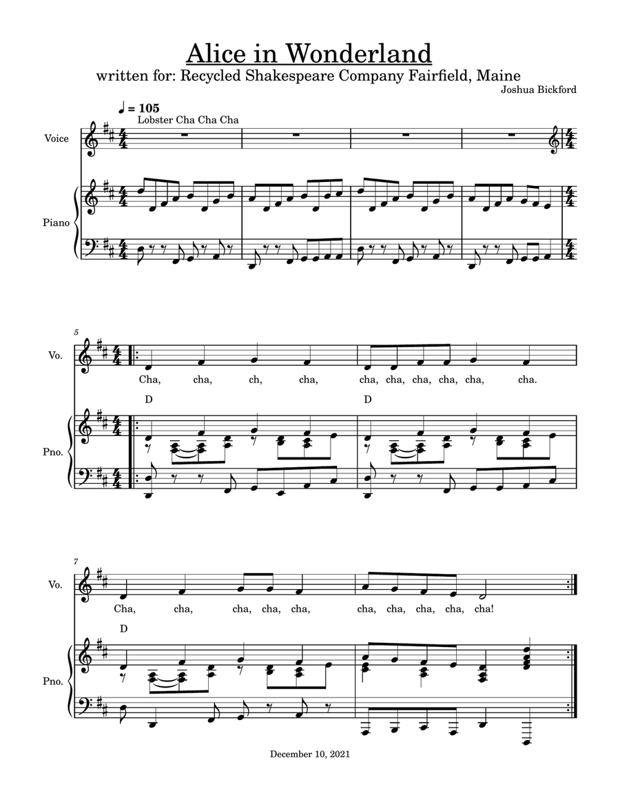 Alice in Wonderland - vocal songs Piano, Vocal scores gallery preview page 1