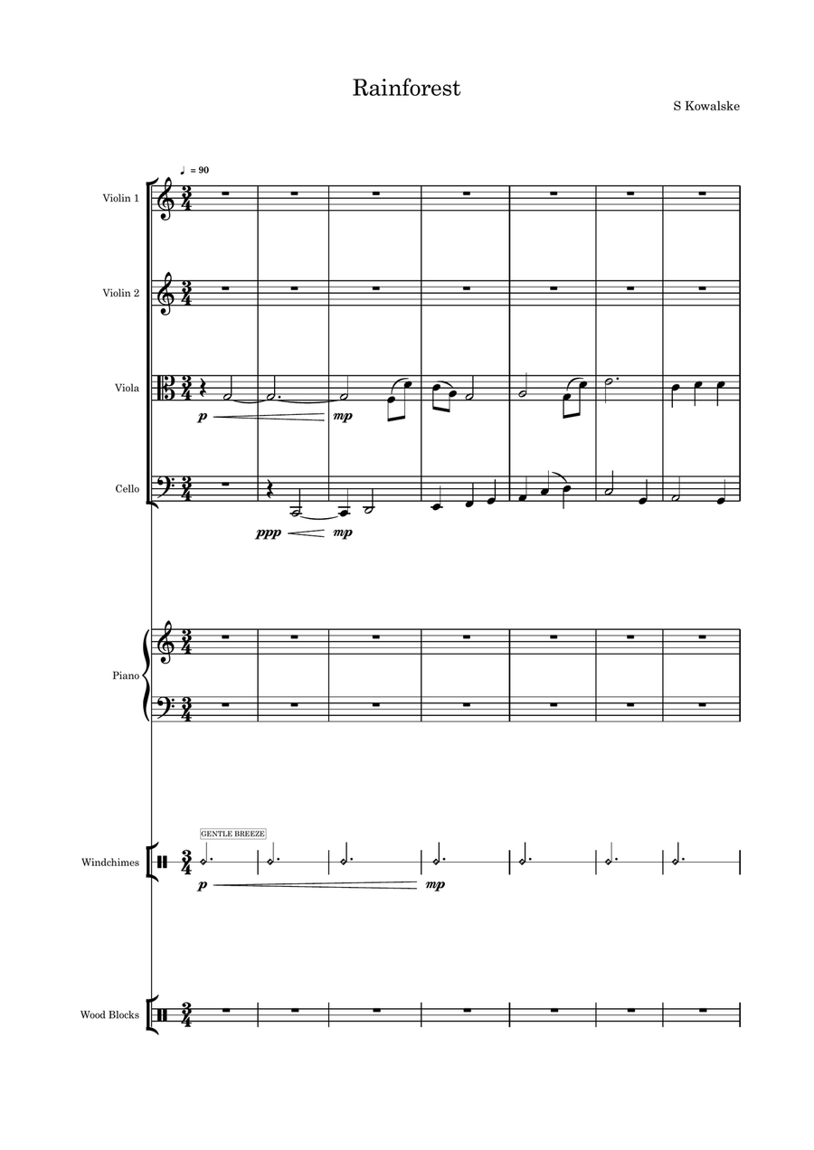 Rainforest Rainforest Piano Quintet scores gallery preview page 1