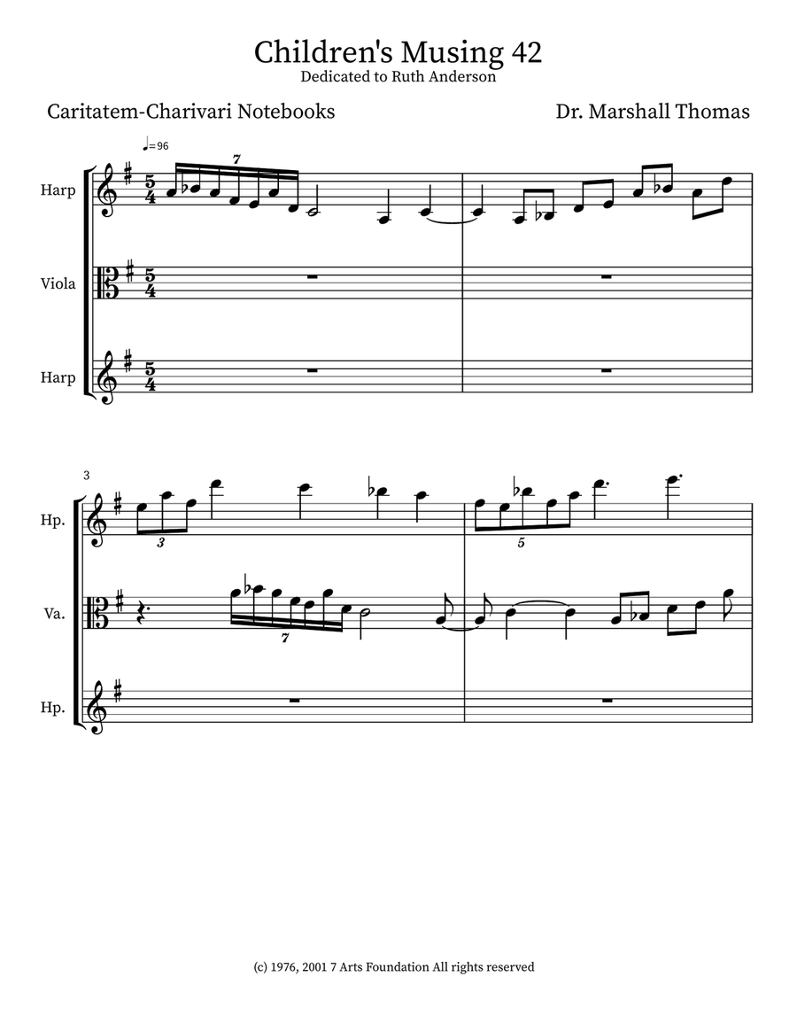 Children's Musing 42 Children's Musing 42 Small Ensemble scores gallery preview page 1