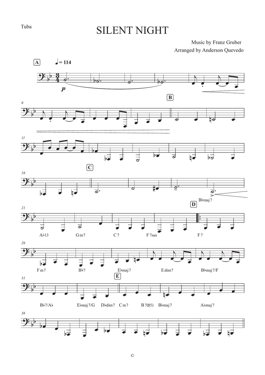 Silent Night for Tuba Silent Night for Tuba Tuba scores gallery preview page 1