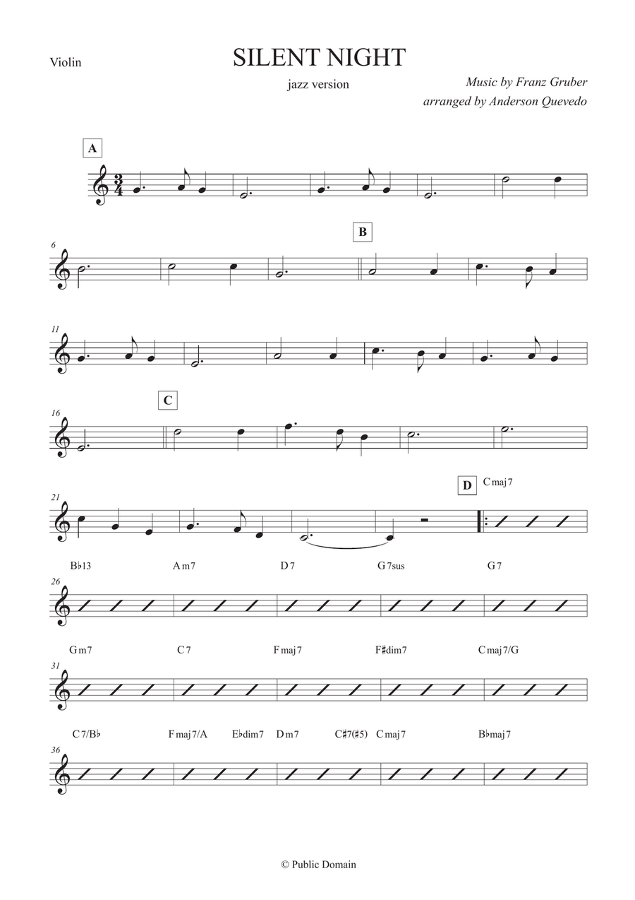 Silent Night for Violin Silent Night for Violin Violin Solo scores gallery preview page 1