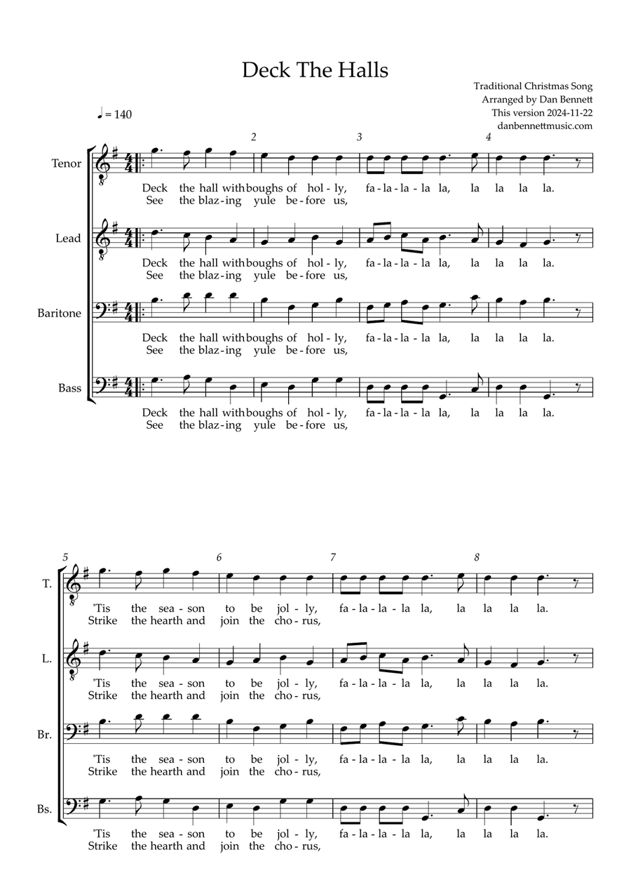 Deck The Halls Deck The Halls TTBB scores gallery preview page 1