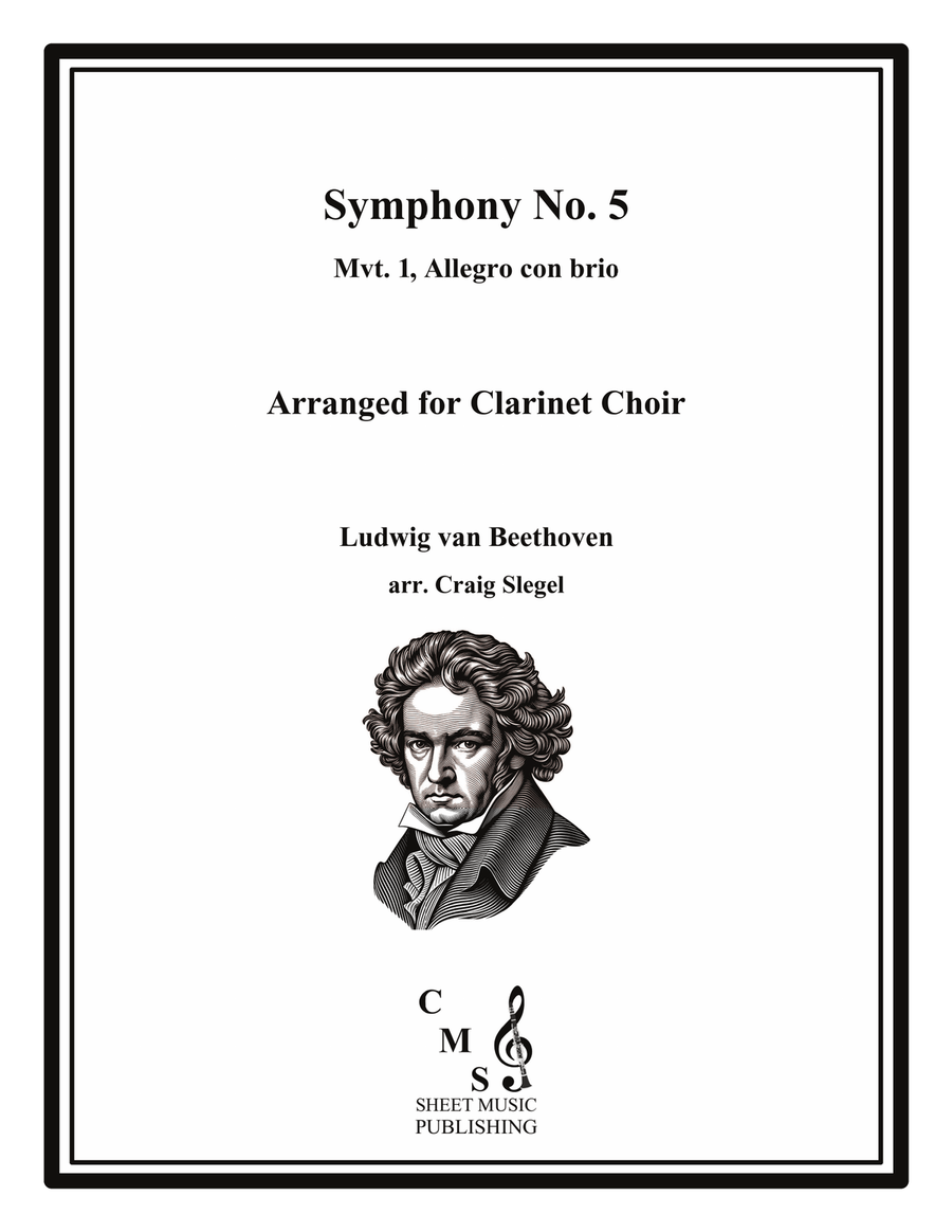 Beethoven Symphony No. 5, Mvt. 1 for Clarinet Choir Clarinet Choir scores gallery preview page 1