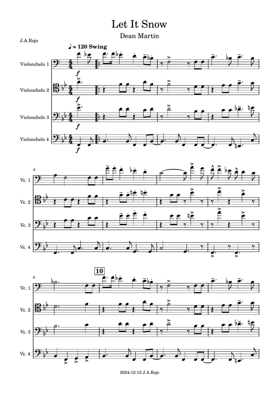 Let It Snow! Let It Snow! Let It Snow! String Quartet scores gallery preview page 1