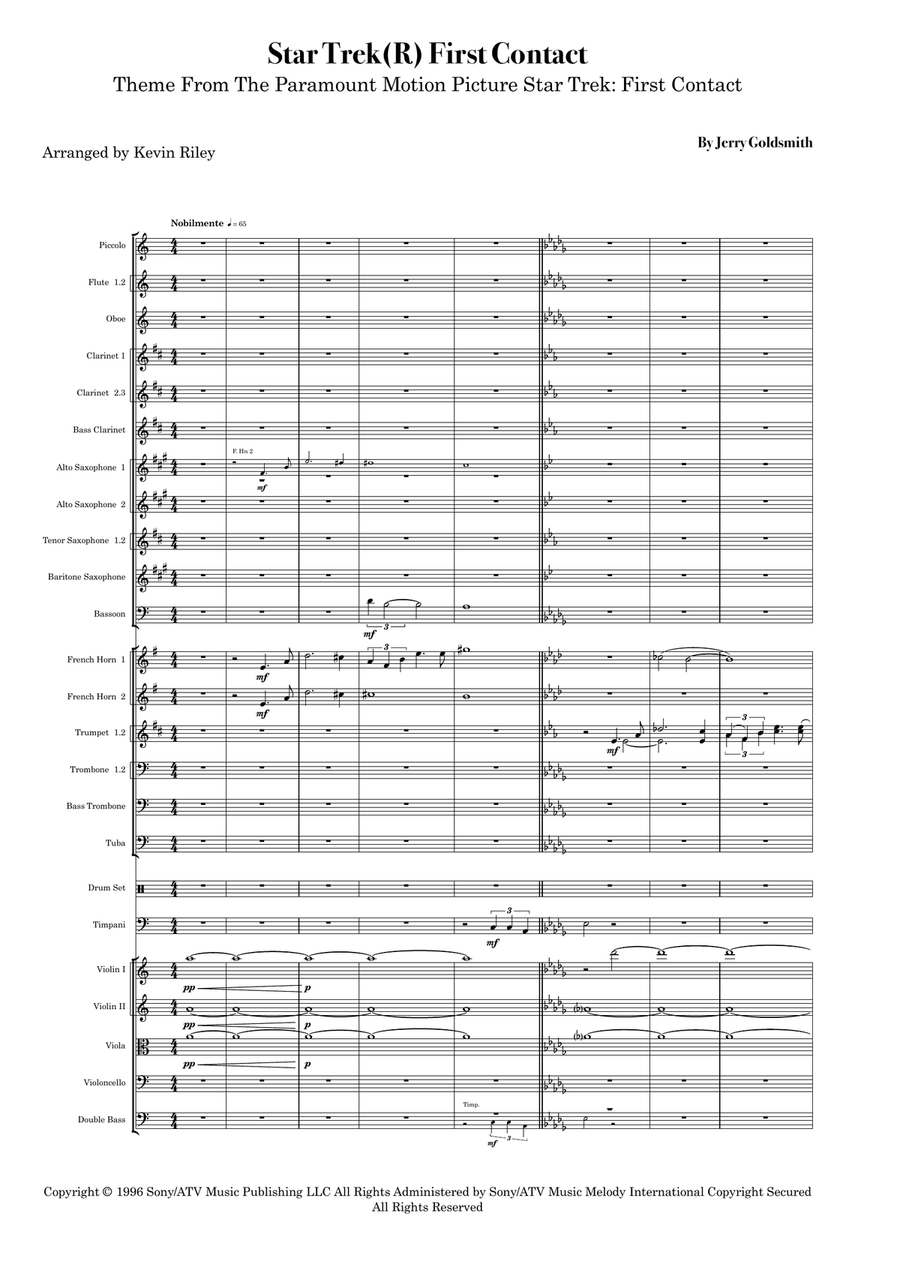 Star Trek(R) First Contact Full Orchestra scores gallery preview page 1