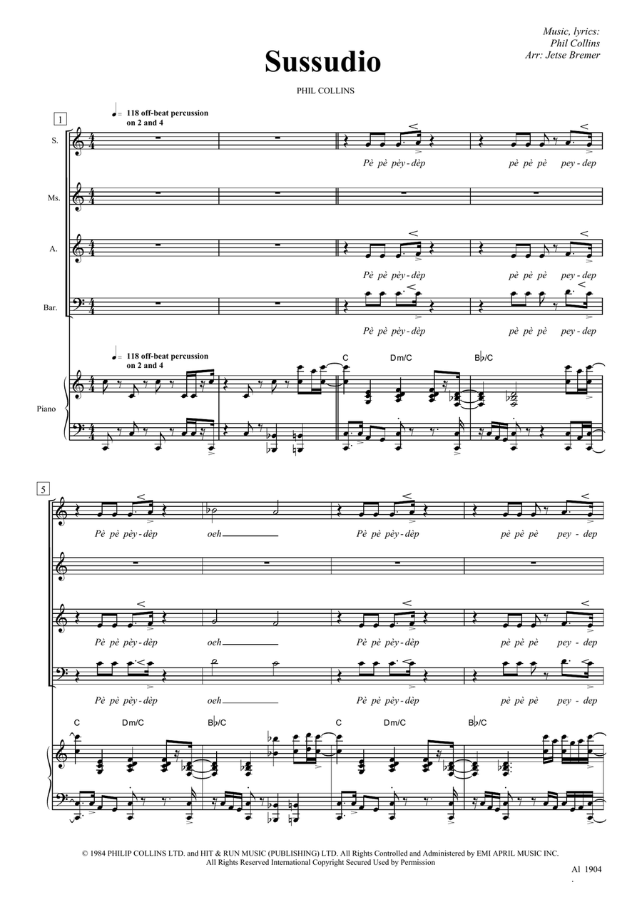 Sussudio Sussudio Choir scores gallery preview page 1