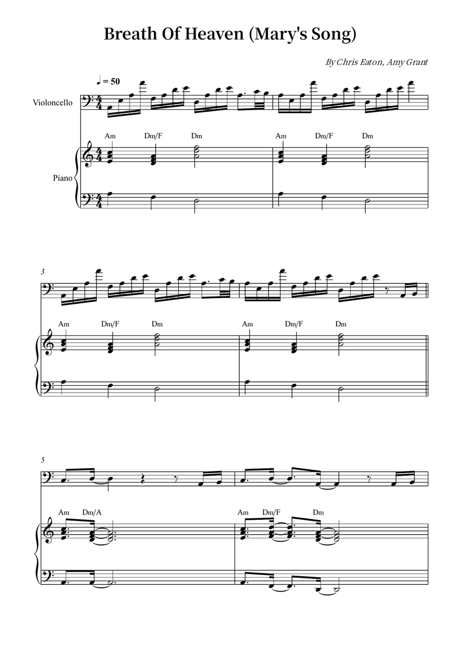 Breath Of Heaven (Mary's Song) Piano scores gallery preview page 1