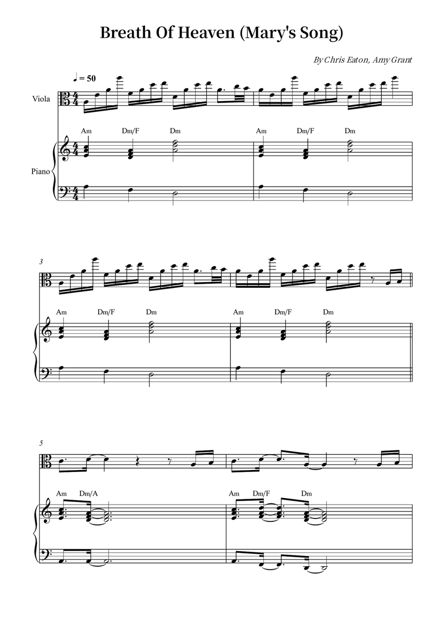 Breath Of Heaven (Mary's Song) Viola scores gallery preview page 1